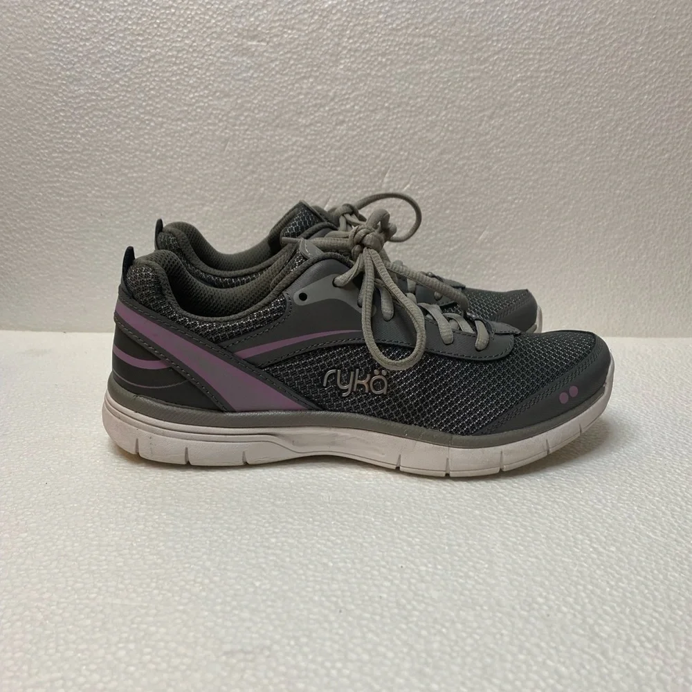 Ryka Destiny 2 grey & purple trim memory foam mesh upper size 6